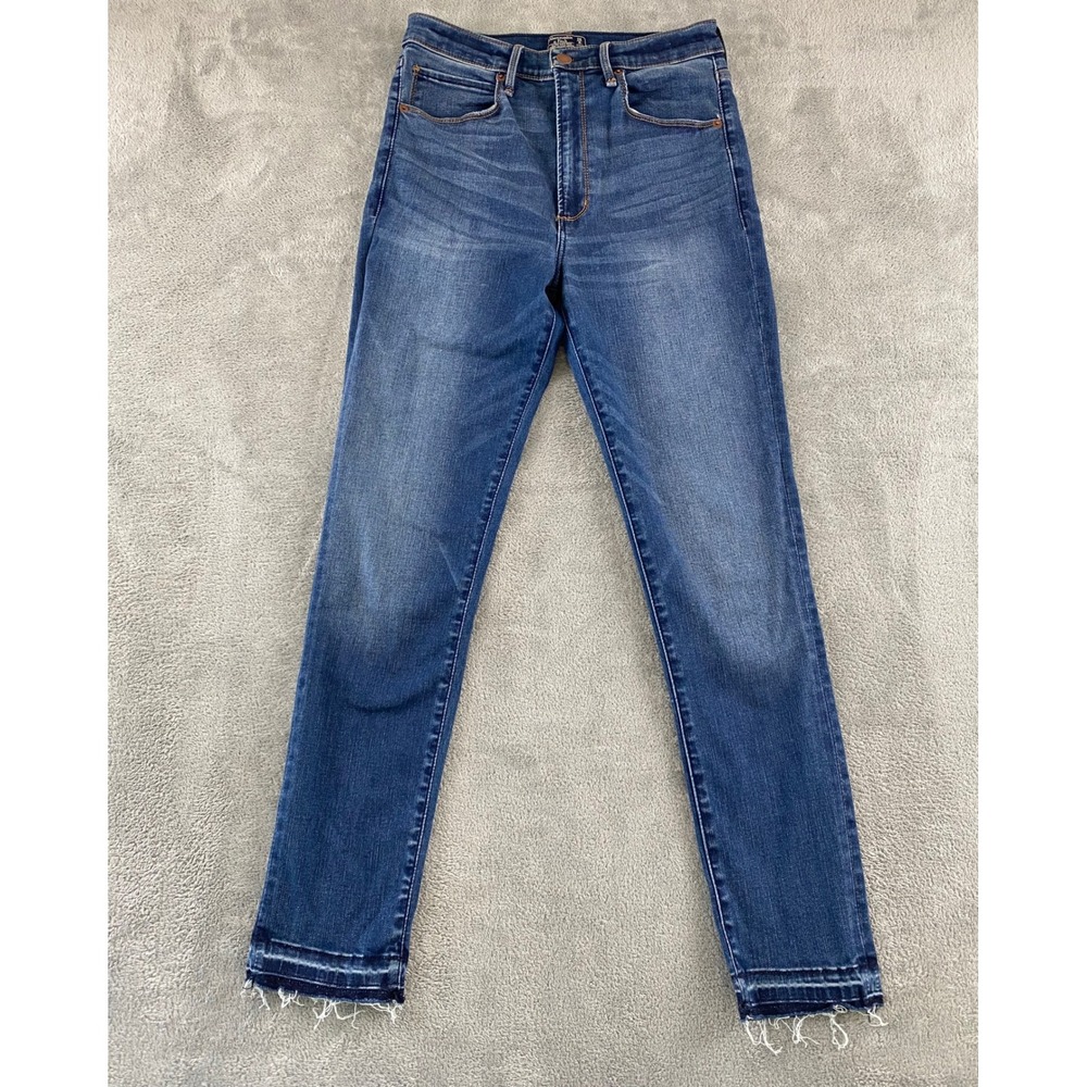 Abercrombie & Fitch Ultra High Rise Super Skinny Ankle Jeans Blue 28 6s Raw Hem